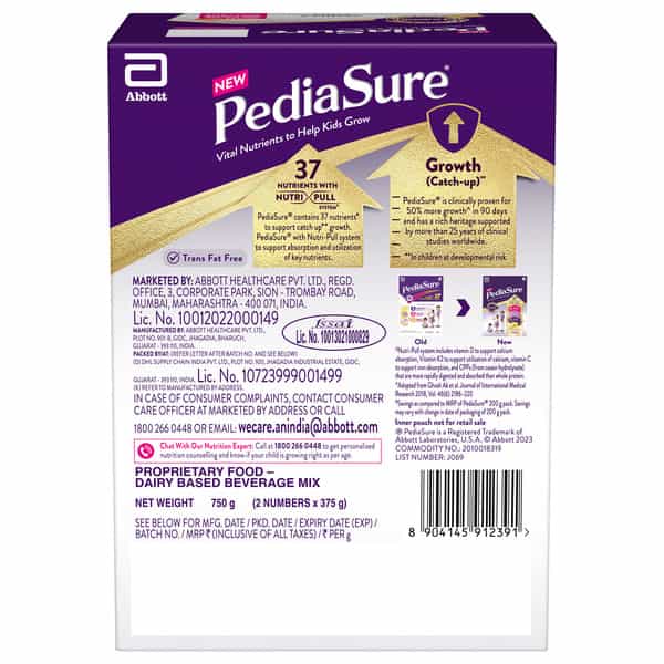 Pediasure Vanilla Child Nutrition Drink Refill Of 750 G