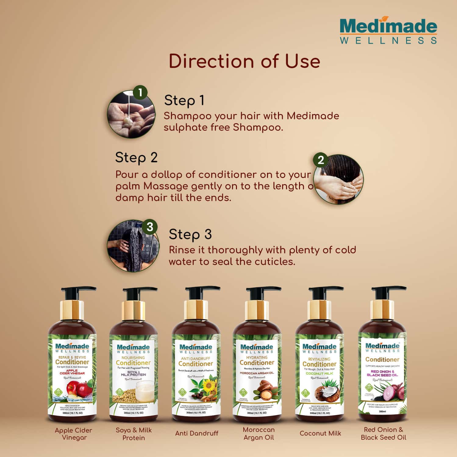 Buy MEDIMADE COCONUT MILK HAIR CONDITIONER 300 ML Online & Get Upto