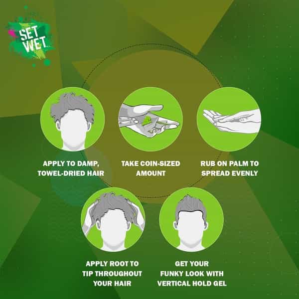 Set Wet Hair Gel For Men Vertical Hold Strong Hold No Alcohol No Sulphate 250Ml