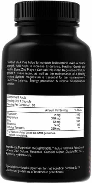 Healthvit Fitness Triple Strength Zma Plus Sports Recovery & Sleep Support Supplement - 60 Capsules