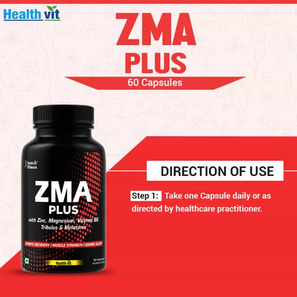 Healthvit Fitness Triple Strength Zma Plus Sports Recovery & Sleep Support Supplement - 60 Capsules