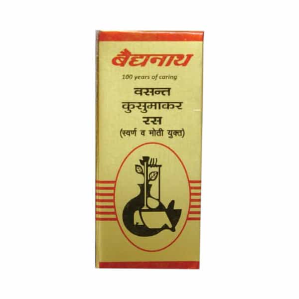 Baidyanath Nagpur Asli Ayurved Basant Kusumakar Ras With Gold & Pearl 10 Tablets