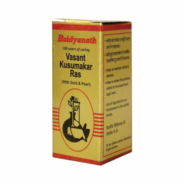 Baidyanath Nagpur Asli Ayurved Basant Kusumakar Ras With Gold & Pearl 10 Tablets