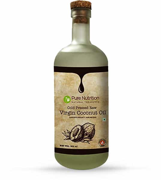 Pure Nutrition Raw Cold Pressed Virgin Coconut Oil For Immnunity Hair Skin & 100% Edible - 500 Ml