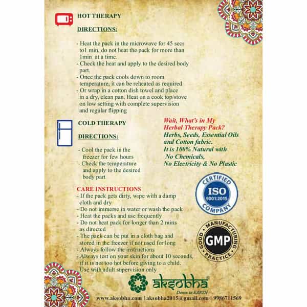 Aksobha Back/ Abdomen Pain Relief Herbal Hot & Cold Therapy Pack