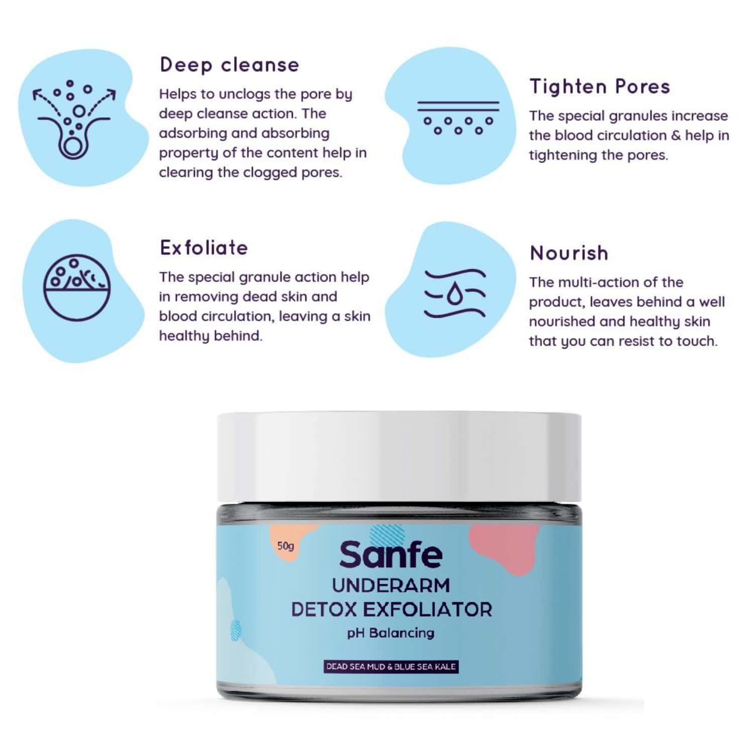 Buy SANFE UNDERARM DETOX EXFOLIATOR 50 GM Online & Get Upto 60 OFF