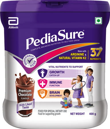 Pediasure Complete Balanced Nutrition To Help Kids Growth Chocolate Jar 400 Gm