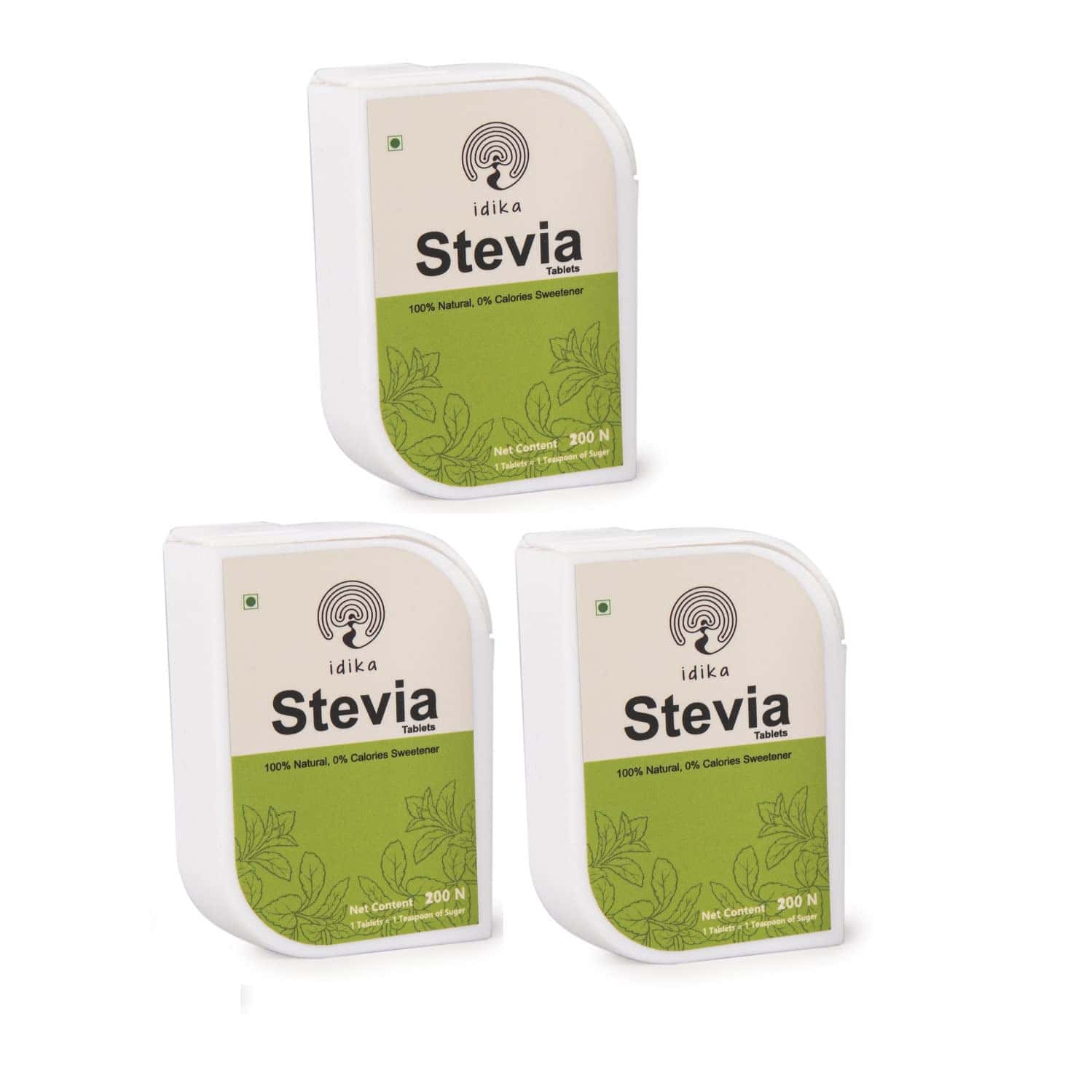 Idika Stevia 200 Tablets Diabetic Friendly 100% Natural Zero Calorie Sweetener (Pack Of 3)