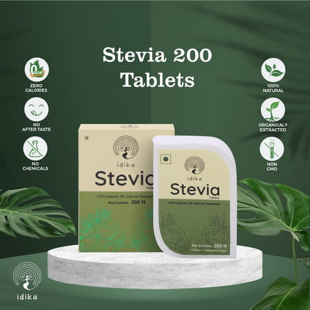 Idika Stevia 200 Tablets Diabetic Friendly 100% Natural Zero Calorie Sweetener (Pack Of 3)