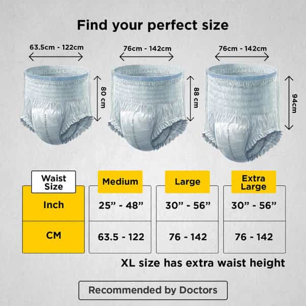 Friends Classic Adult Diapers Pants Style - 20 Count (Extra Large) - Waist Size 30-56 Inch,76-142Cm