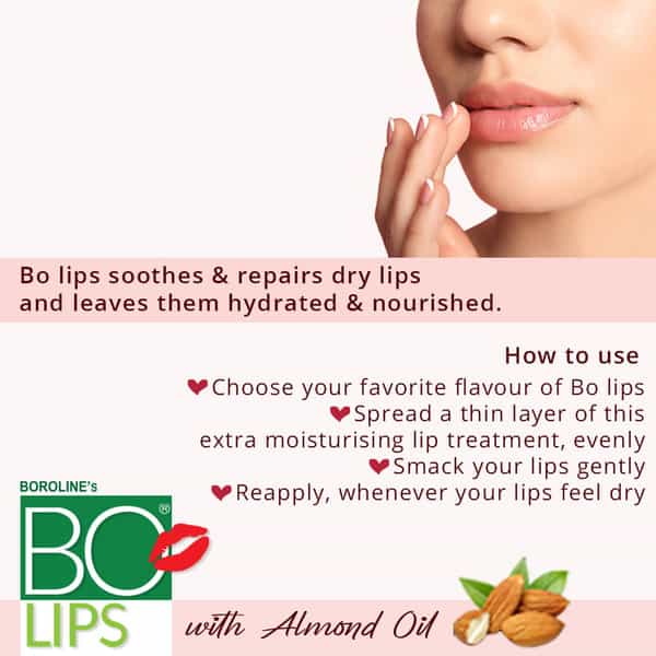 Boroline Bo Lips Flavoured Lip Balm | Chocolate (2X10g) | Strawberry (2 X10g) & Vanilla (2 X 10G)