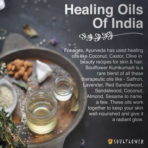 Soulflower Pure & Natural Kumkumadi Night Beauty Elixir With Precious Oils Of Saffron & Almond 30Ml