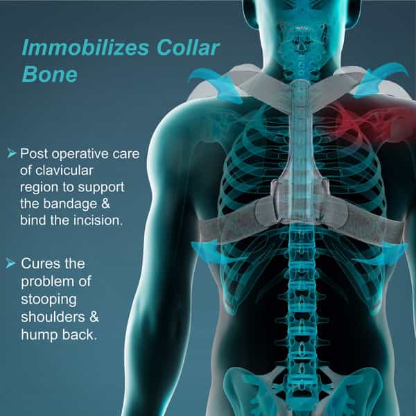 Tynor Clavicle Brace With Fastening Tape Grey Xxl 1 Unit