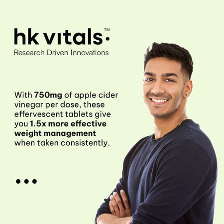 Hk Vitals Apple Cider Vinegar 750Mg (Green Apple | 15 Effervescent Tablets)