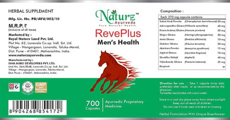 Naturz Ayurveda Reveplus - 700 Capsules (Pack Of 4)