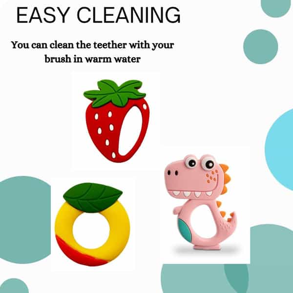 Chevalier Soft Silicone Rubber Baby Teether | Soothes Sore Gums Chew Infant Toy Combo 3 Sroydp