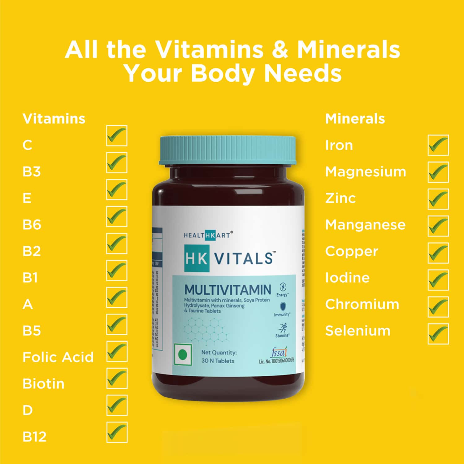 Buy HEALTHKART HK VITALS MULTIVITAMIN FOR MEN AND WOMEN, 30
