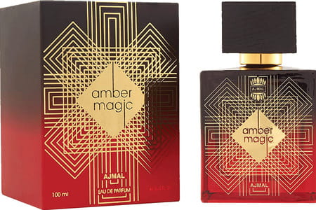 Ajmal Amber Magic Eau De Parfum 100ml Perfume For Men And Sacred Love Deodorant 200ml For Women