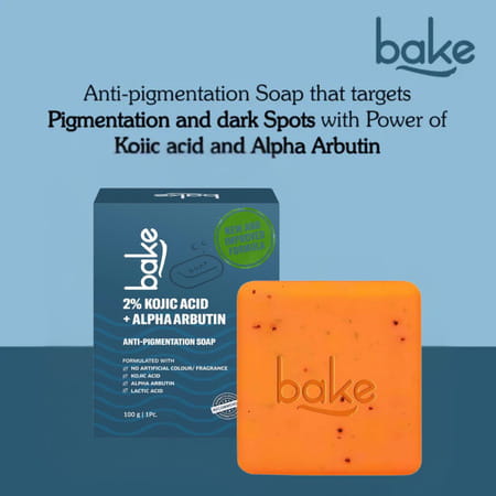 Bake 2% Kojic Soap With Arbutin | Lactic Acid & Niacinamide For Dark Spots (Pack Of 1)