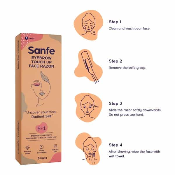 Sanfe Eyebrow Touch Up Face Razor Pack Of 3