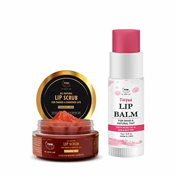 Tnw The Natural Wash Lip Care Combo (Rose Tinted Lip Balm | Pink 6G + Lip Scrub 25G)