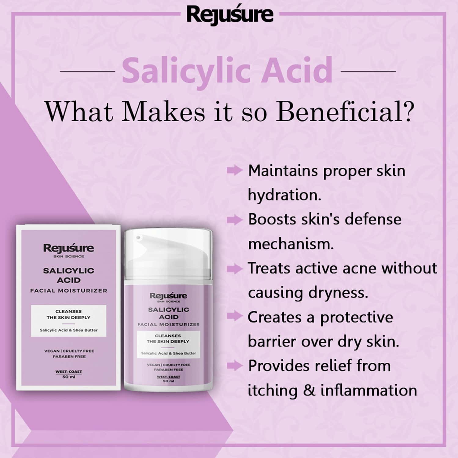 Buy REJUSURE 2 SALICYLIC ACID MOISTURIZER FIGHTS BREAKOUT & BLACKHEADS