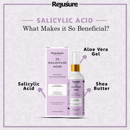 Rejusure 2% Salicylic Acid Moisturizer Fights Breakout & Blackheads & Excess Oil Cream - 50ml
