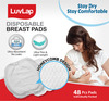 Luvlap Ultra Thin Honeycomb Nursing Breast Pads 48Pcs Disposable High Absorbent Discreet Fit