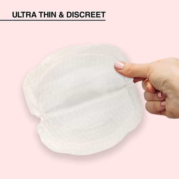 Luvlap Ultra Thin Honeycomb Nursing Breast Pads 48Pcs Disposable High Absorbent Discreet Fit