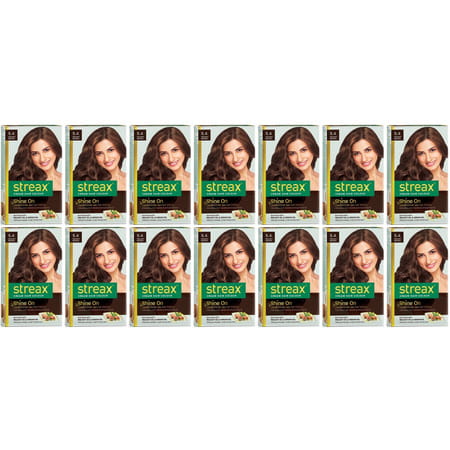 Streax Cream Hair Color For Unisex 60ml - 5.4 Walnut Brown (Pack Of 14)