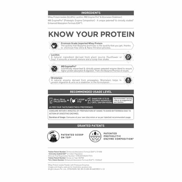 Muscleblaze Iso-Zero Whey Isolate (Unflavoured | 1Kg) | 27G Protein | Eaf | Low Carb