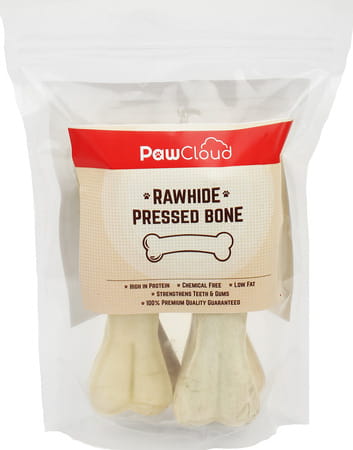 Pawcloud Rawhide Pressed Dog Bones Dog Bone Treat 5 Inches (5 Pieces)