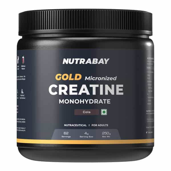 Nutrabay Gold Micronised Creatine Monohydrate - 250G | Cola|Pre/Post Workout Supplement