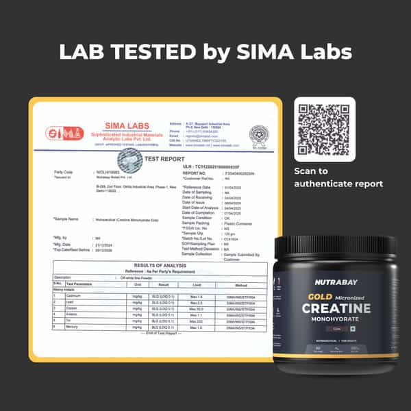 Nutrabay Gold Micronised Creatine Monohydrate - 250G | Cola|Pre/Post Workout Supplement