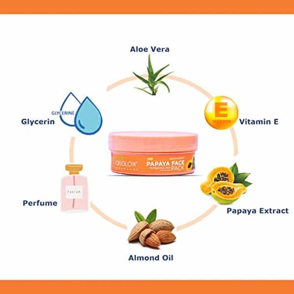 Oxyglow Herbals Papaya Scrub Pack|Enriched With Papaya | Sandalwood | & Bearberry Extract|300Gms