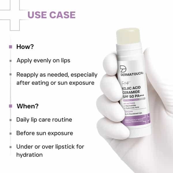 Dermatouch Kojic Acid Ceramide Spf 50 Pa+++ Natural Lip Balm - 5G