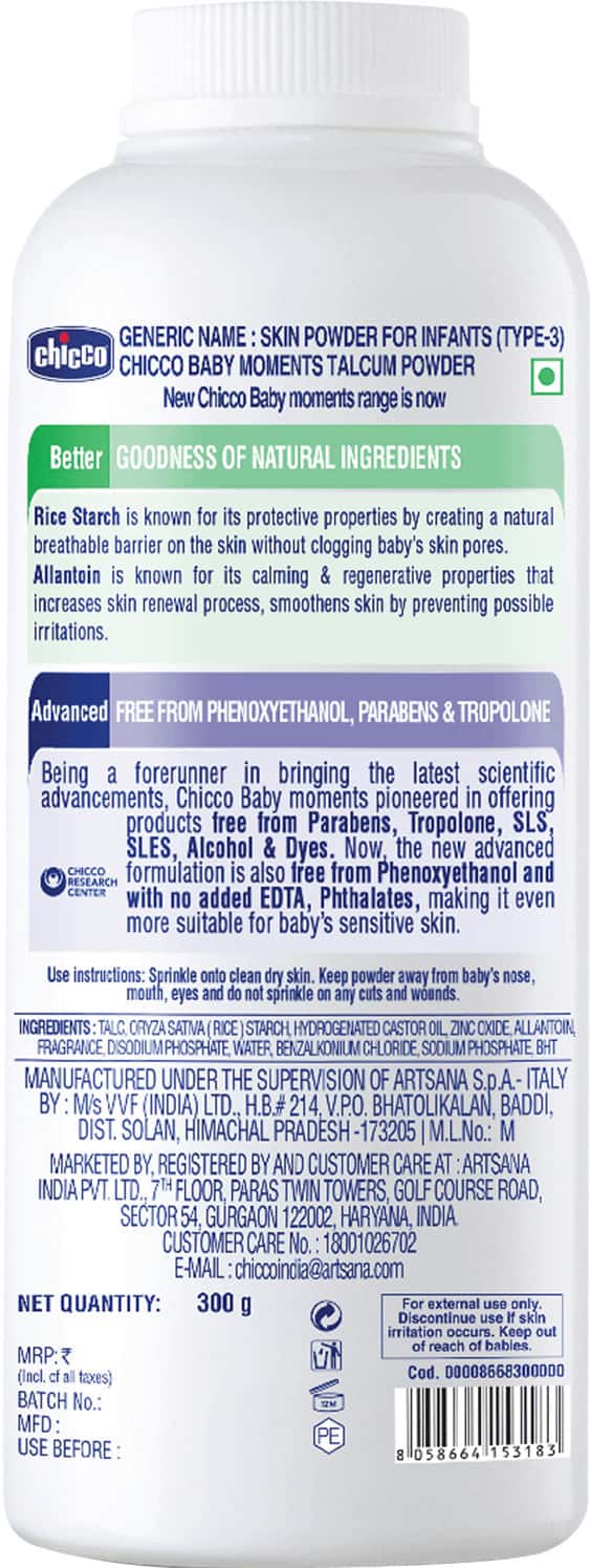 Buy CHICCO BABY MOMENTS TALCUM POWDER SOOTHES & MOISTURISES BABYS SKIN