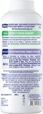 Chicco Baby Moments Talcum Powder Soothes & Moisturises Babys Skin 0m+ (300 Gm)