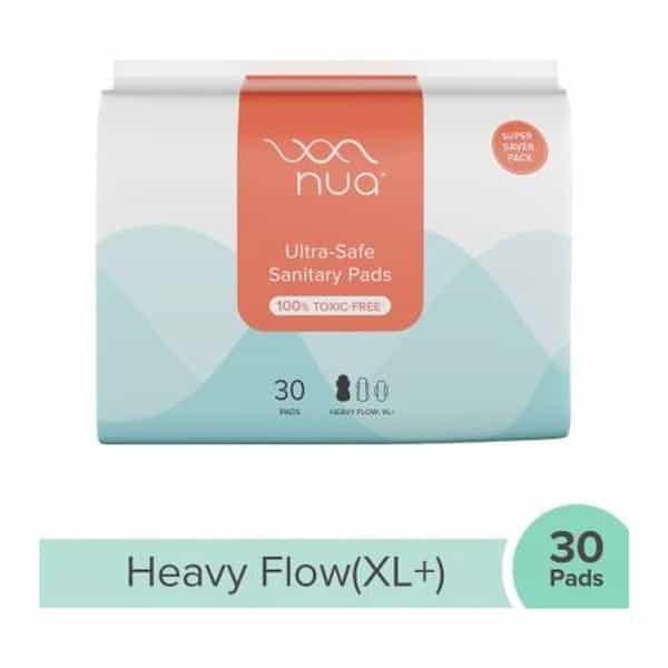 Nua Ultra Safe Sanitary Pads | Super Saver Pack | 30 Pads | Heavy Flow Xl+ (320Mm) (Pack Of 30)