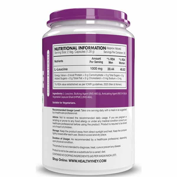 Healthyhey Nutrition L-Leucine 60 Capsules