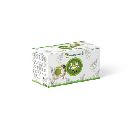 Planet Ayurveda Pure & Light Organic Tulsi Green Tea Bags | Zero Calories - 30 Tea Bag