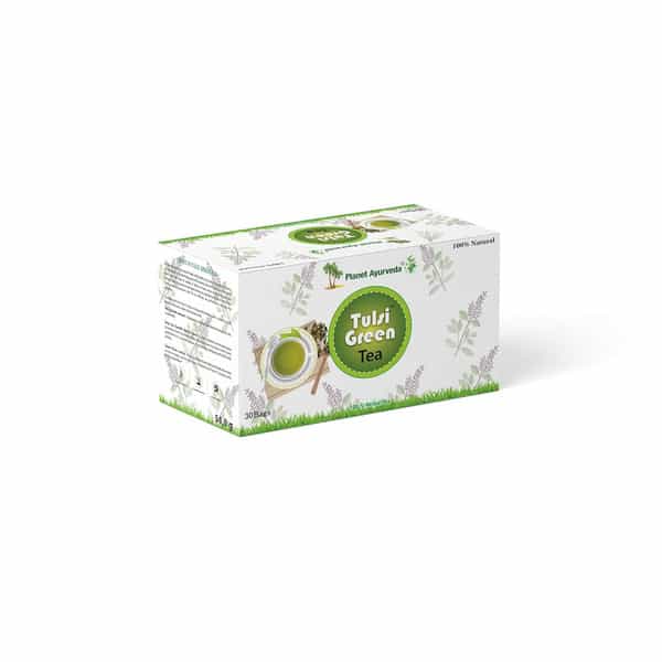 Planet Ayurveda Pure & Light Organic Tulsi Green Tea Bags | Zero Calories - 30 Tea Bag