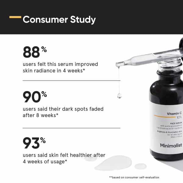 Minimalist Vitamin C 10%Serum For Brighter Glowing Skin With Stable & Pure Ethyl Ascorbic Acid(30Ml)