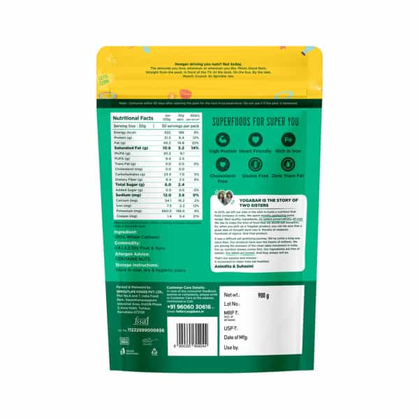 Yoga Bar Premium Whole Cashews 900G