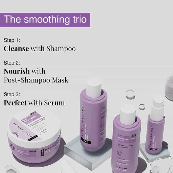 Bare Anatomy Expert Ultra Smoothing Shampoo To Restore Smoothness | Repair Damaged Hair 250Ml