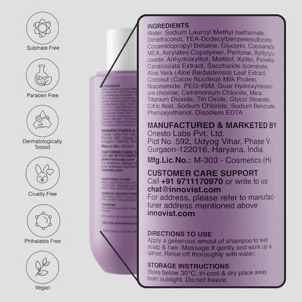 Bare Anatomy Expert Ultra Smoothing Shampoo To Restore Smoothness | Repair Damaged Hair 250Ml
