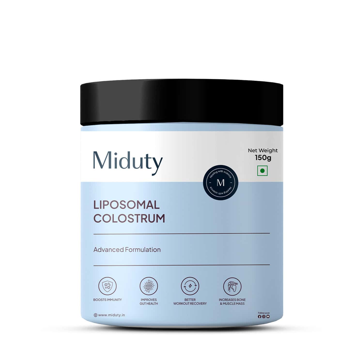 Miduty Palak Notes Liposomal Colostrum Increase Bone And Muscle Mass Muscle Growth -Powder - 150 Gm