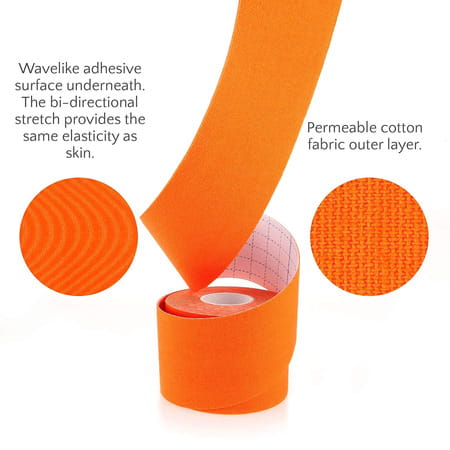 Healthtrek Kinesiology Sports Tape (Pack Of 1 | Orange | 5 M X 5 Cm)