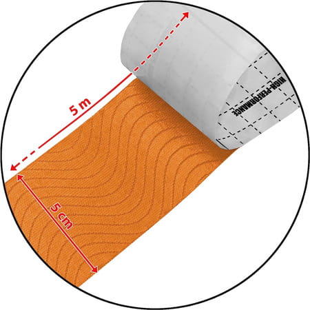 Healthtrek Kinesiology Sports Tape (Pack Of 1 | Orange | 5 M X 5 Cm)