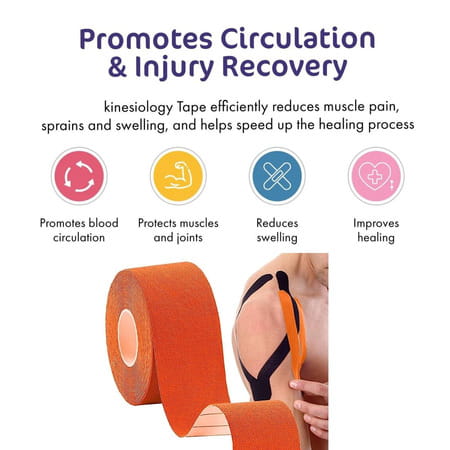 Healthtrek Kinesiology Sports Tape (Pack Of 1 | Orange | 5 M X 5 Cm)